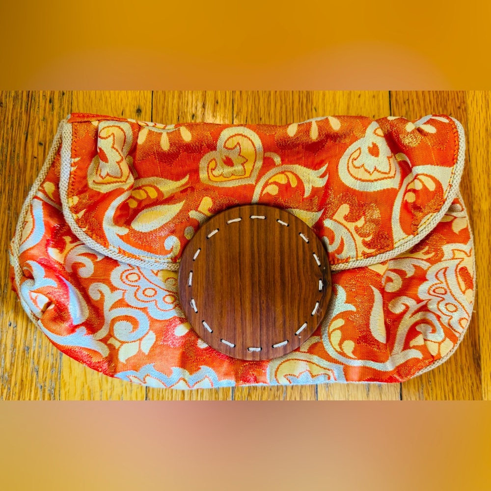 Unique orange World Market purse from India